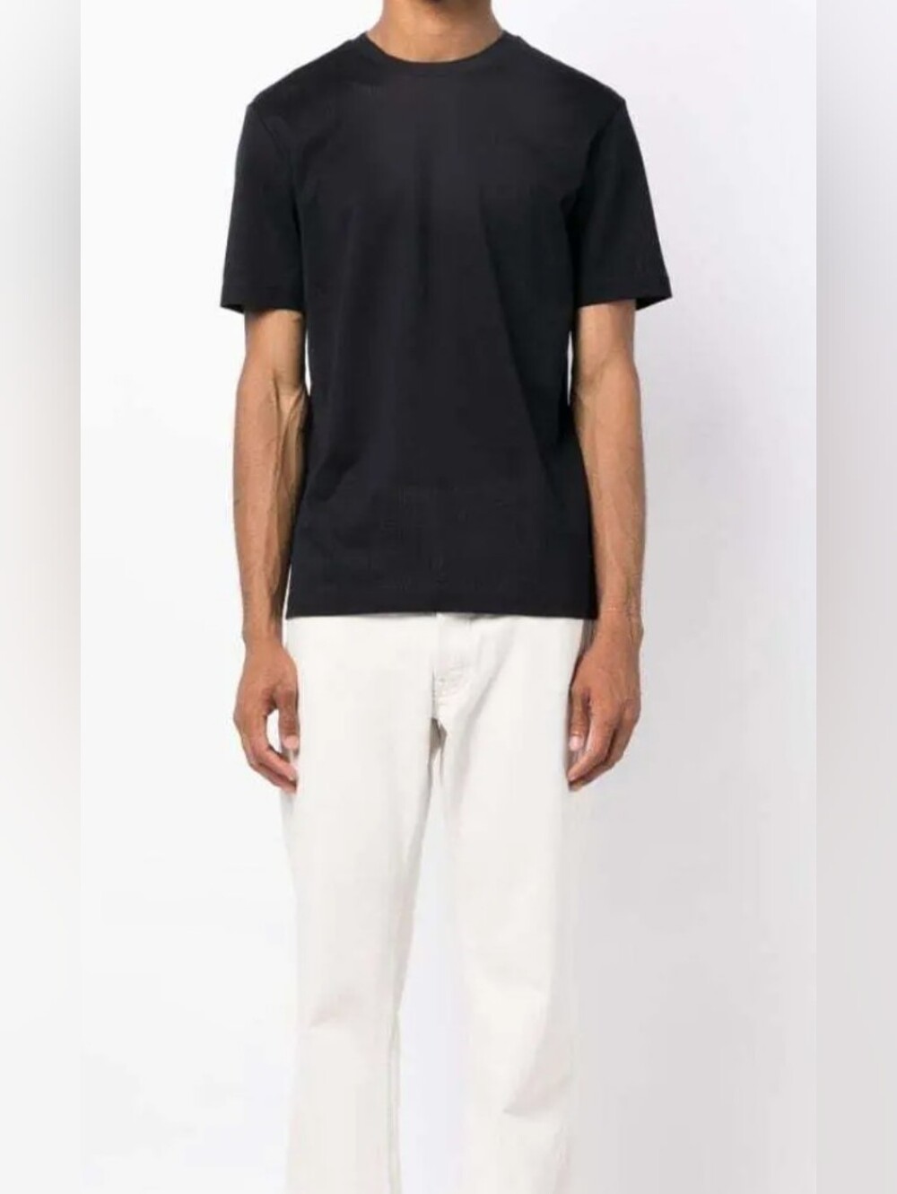 Boss Men's Perforated Short Sleeve Crew Neck Tee In Navy Blue